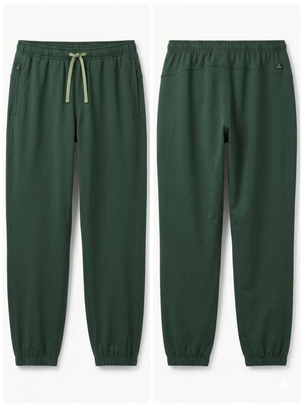 REI Forest Green Active Pursuits Track Pants with Light Green Drawstring